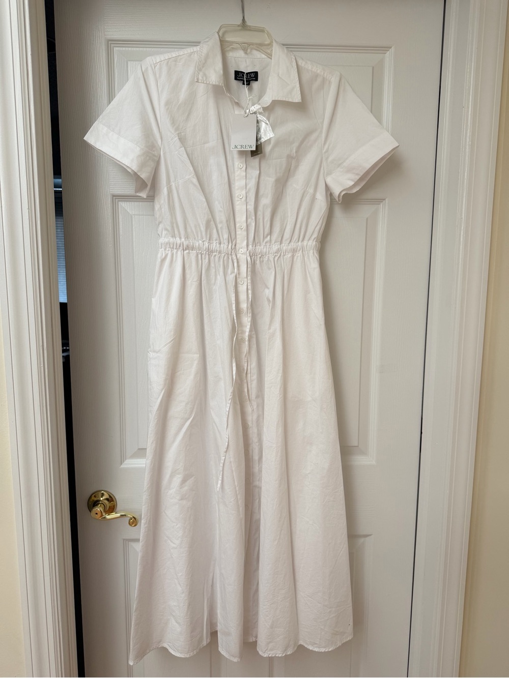 NWT J. Crew White Cotton Button-Up maxi dress - women’s size 6 - Picture 1 of 4